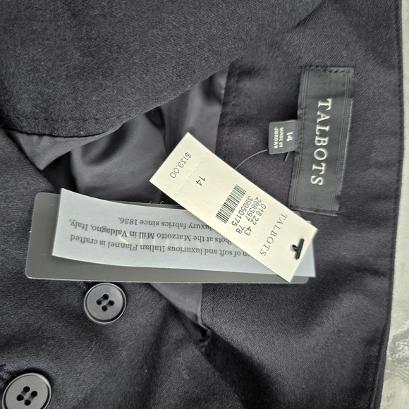 $139 New TALBOTS RIDING CAREER A-line SKIRT 100% ITALY WOOL BLACK NWT Size 14 - Picture 4 of 9